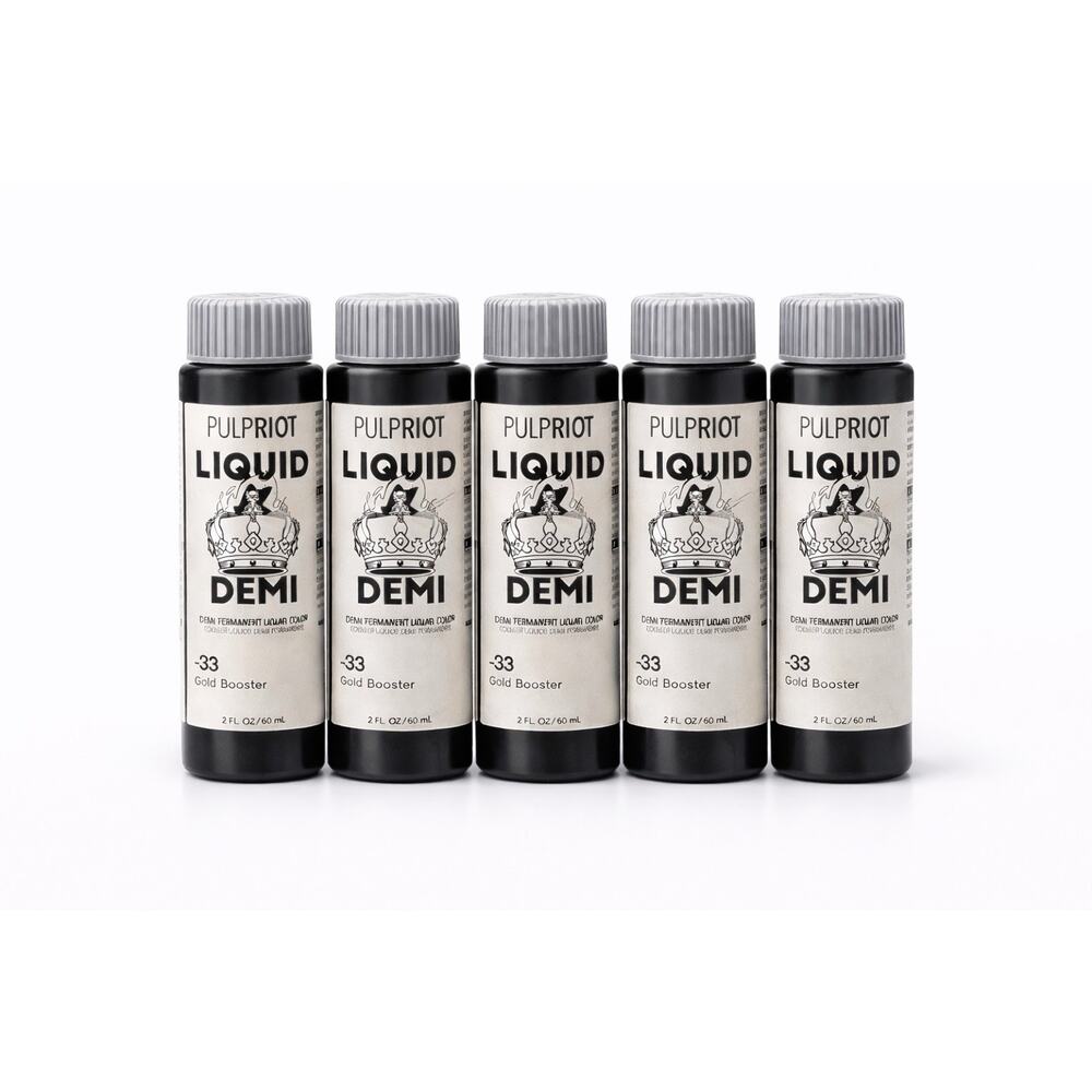 Pulp Riot Liquid Demi -33 Gold Booster 2oz/60ml Hair Color x5 Unsealed